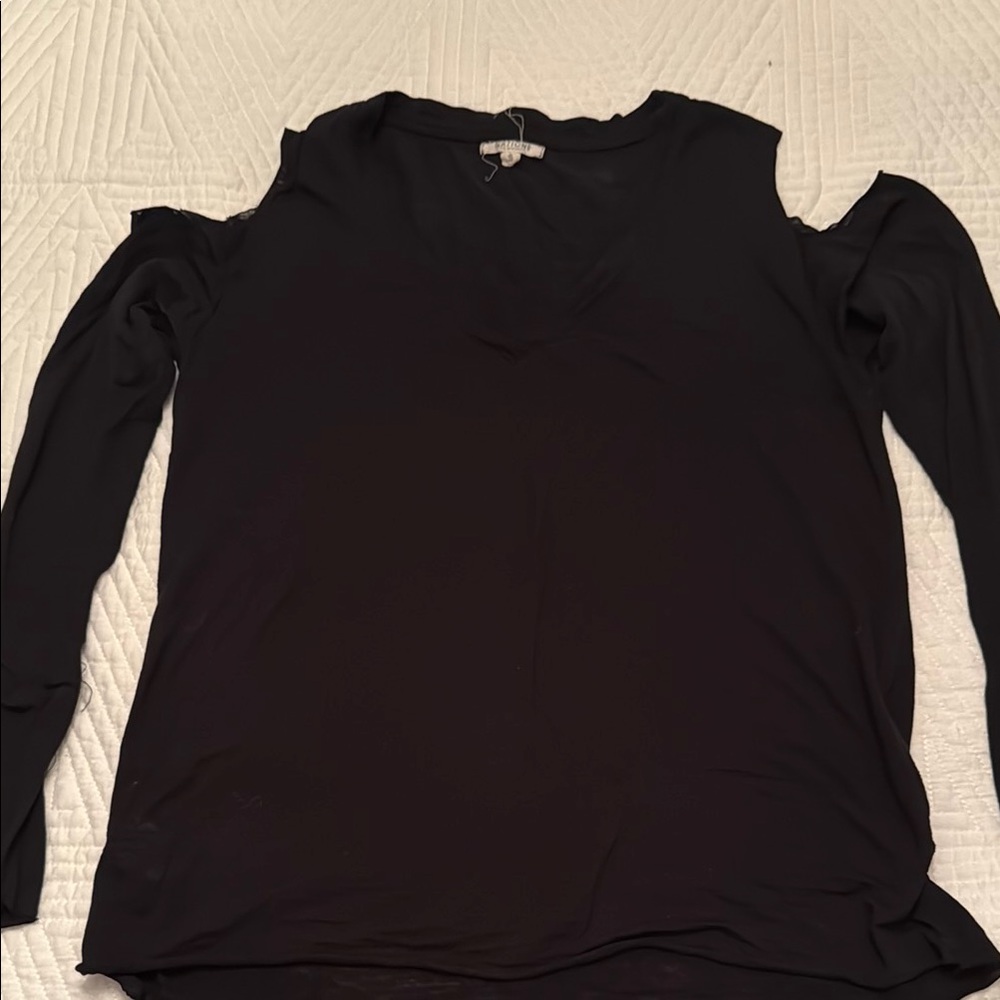 Black Cold Shoulder Women's Top